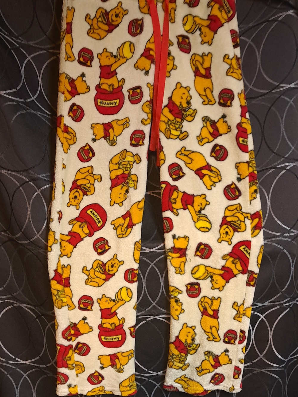 Disney Cream Winnie the Pooh Red & Yellow Fleece One-Piece